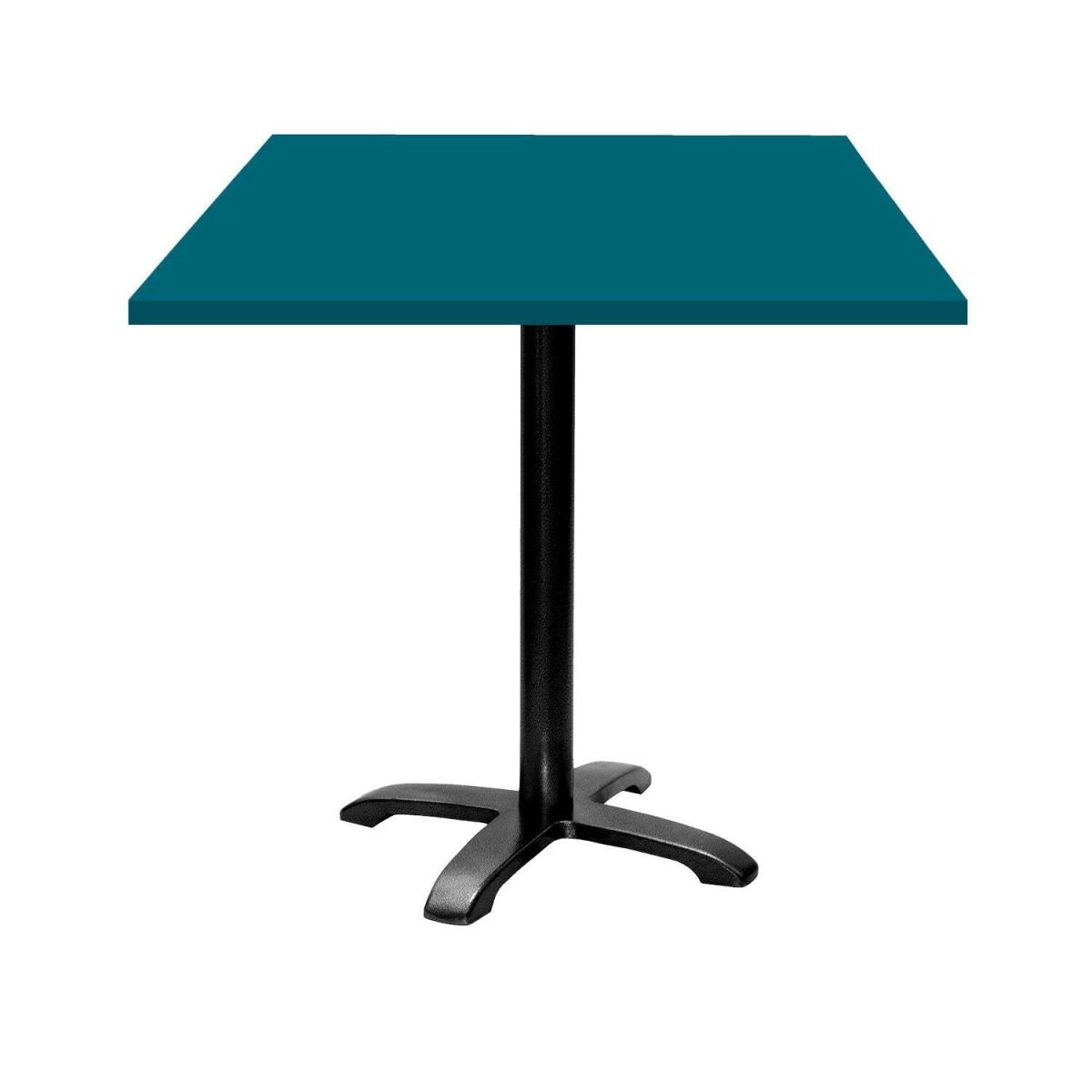 RestooTab Tisch Bazila quadratisch - Dekor Uni 70x70x74 cm (LxBxH); Platte blau, Gestell schwarz; quadratisch