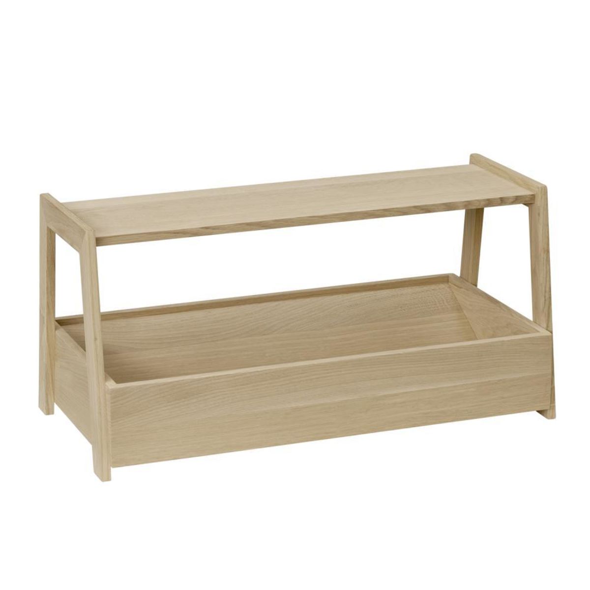 APS Etagère, 2-stufig -VALO- 54 x 26,5 cm, H: 26,5 cm Eichenholz (geölt) untere Ebene: 52 x 26,5 cm obere Ebene: 52 x 16 cm; 54x26.5x26.5 cm (BxHxT); braun; rechteckig