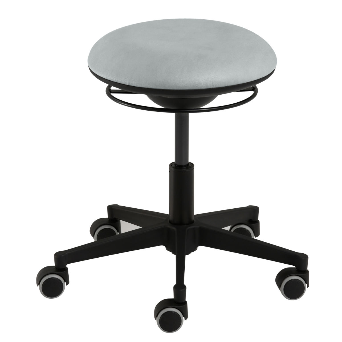 Mayer Sitzmöbel Funktionsdrehhocker 3D 49x45x49 cm (BxHxT); Sitz hellgrau, Gestell schwarz