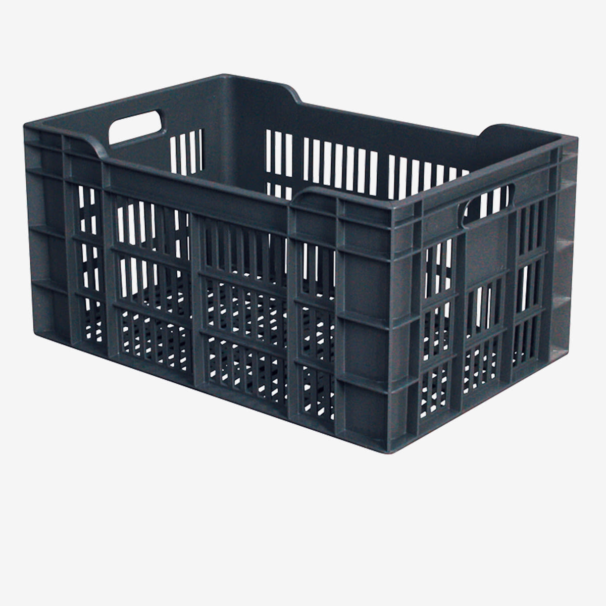 Caisse ajourée GILAC; 60 l, 60x40x30 cm (LxlxH); gris