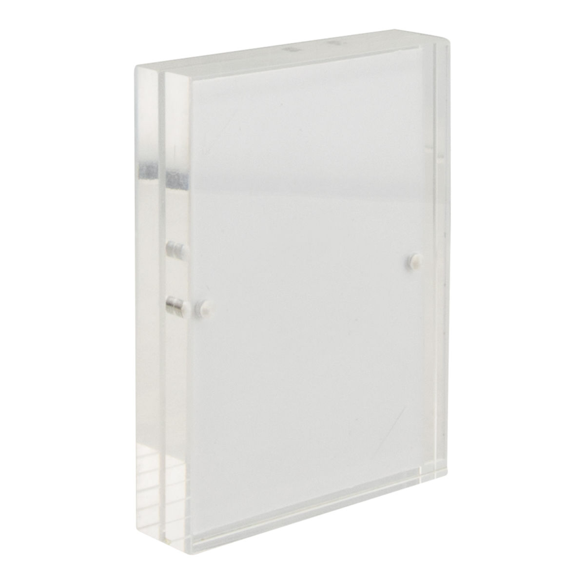 Porta-poster trasparente A8 - Acrilico - Utilizzabile come cornice singola o bifacciale Securit; 7.5x5.5 cm (LxH); argento
