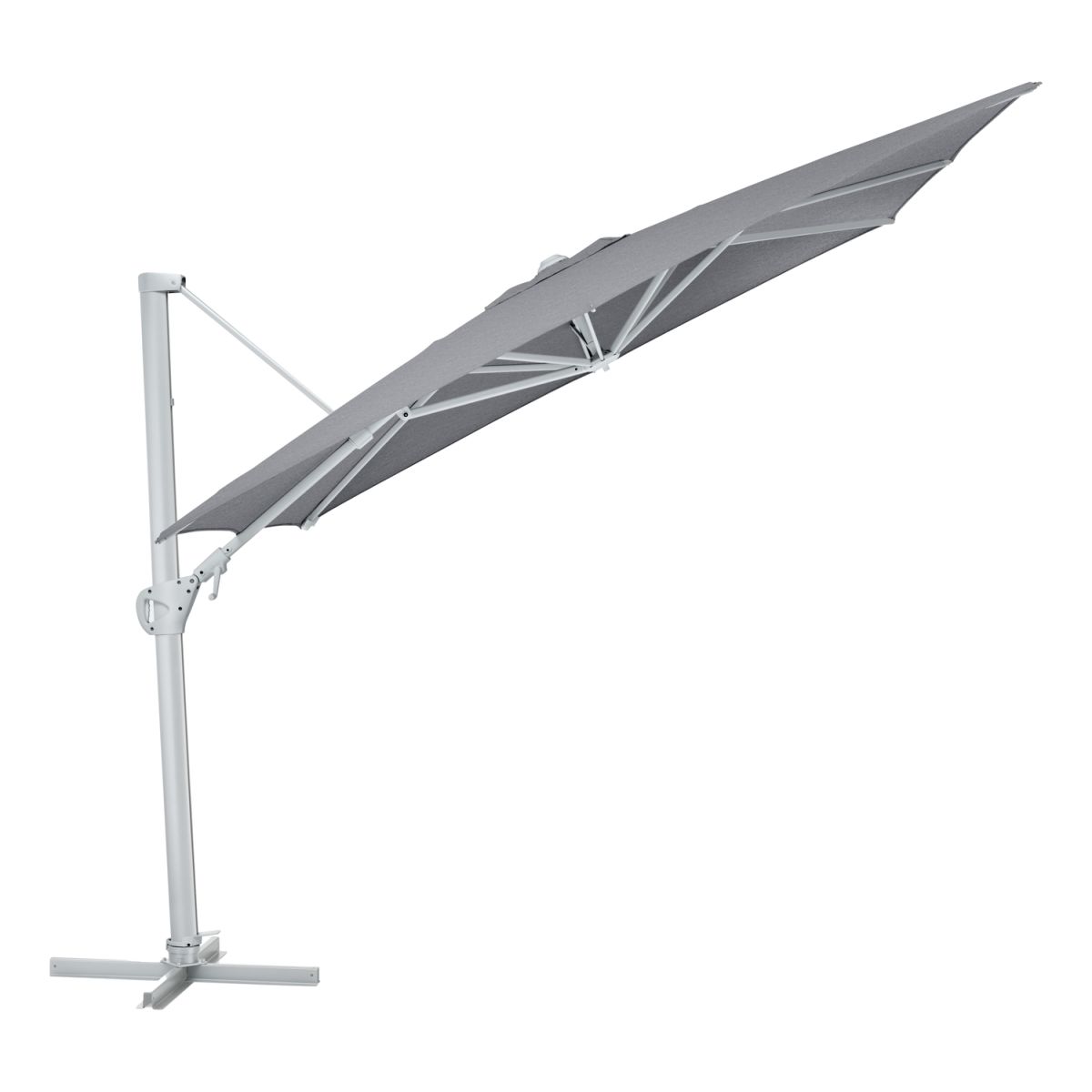 KETTLER Ampelschirm EASY SWING LX; 300x300x260 cm (LxBxH); grau meliert; Gestell silber; quadratisch; 3 Stück / Pack