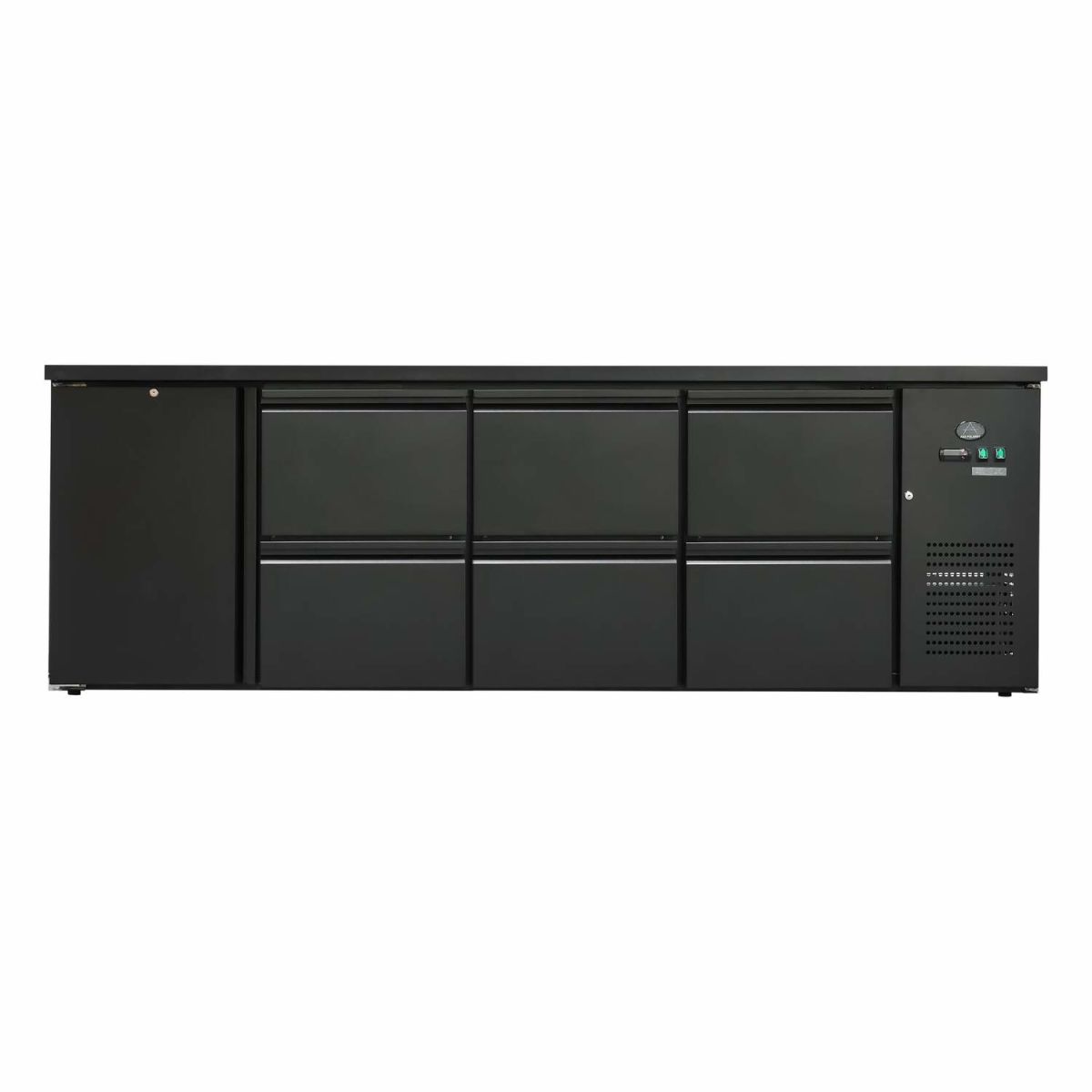 A&S Polarny Flaschenkühltisch 600 Liter, Schwarz; 600000 ml, 405000 ml, 254.5x84x52 cm (BxHxT); schwarz