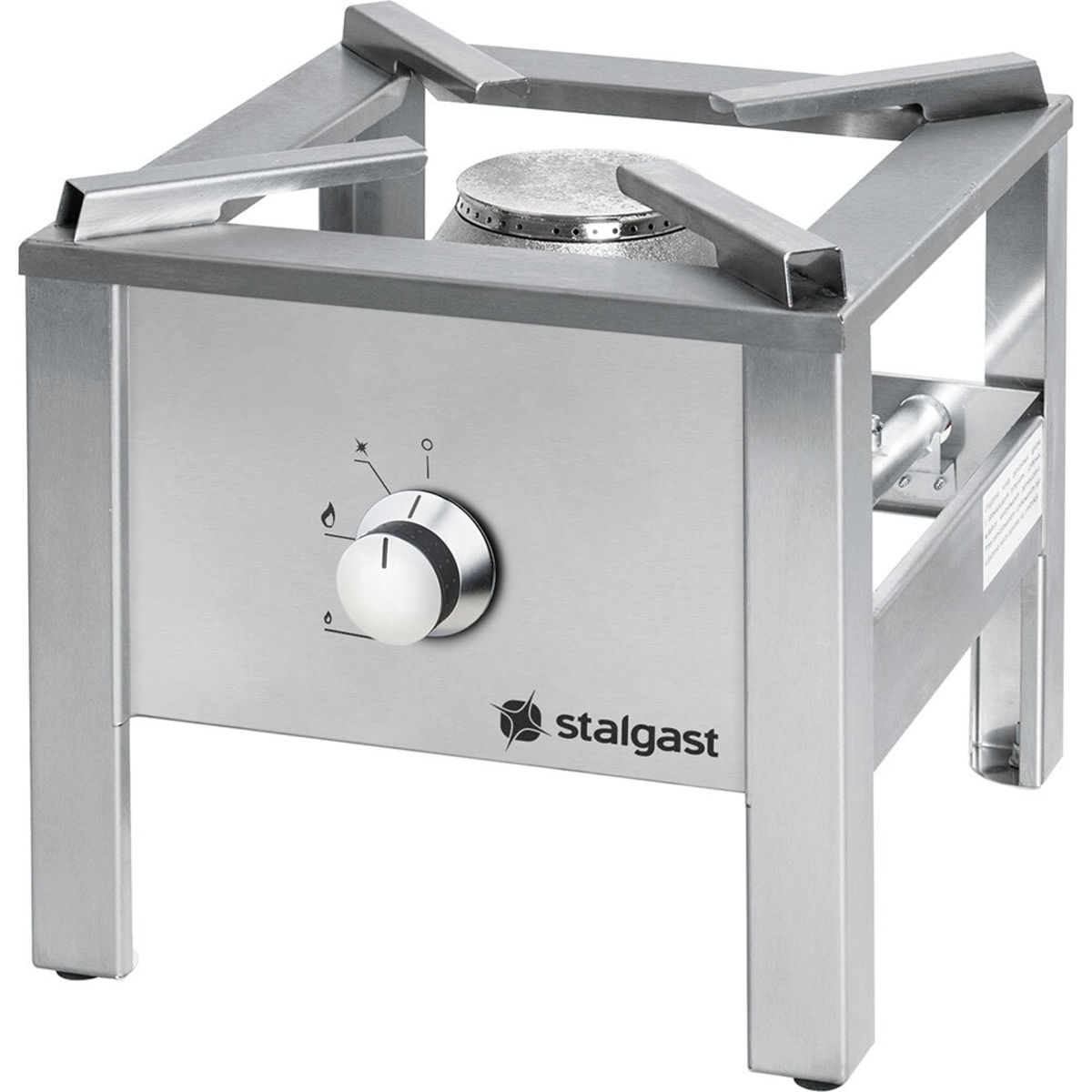 Fornello a gas in acciaio inox STANDARD Stalgast; 34x34x34 cm (LxPxH); argento