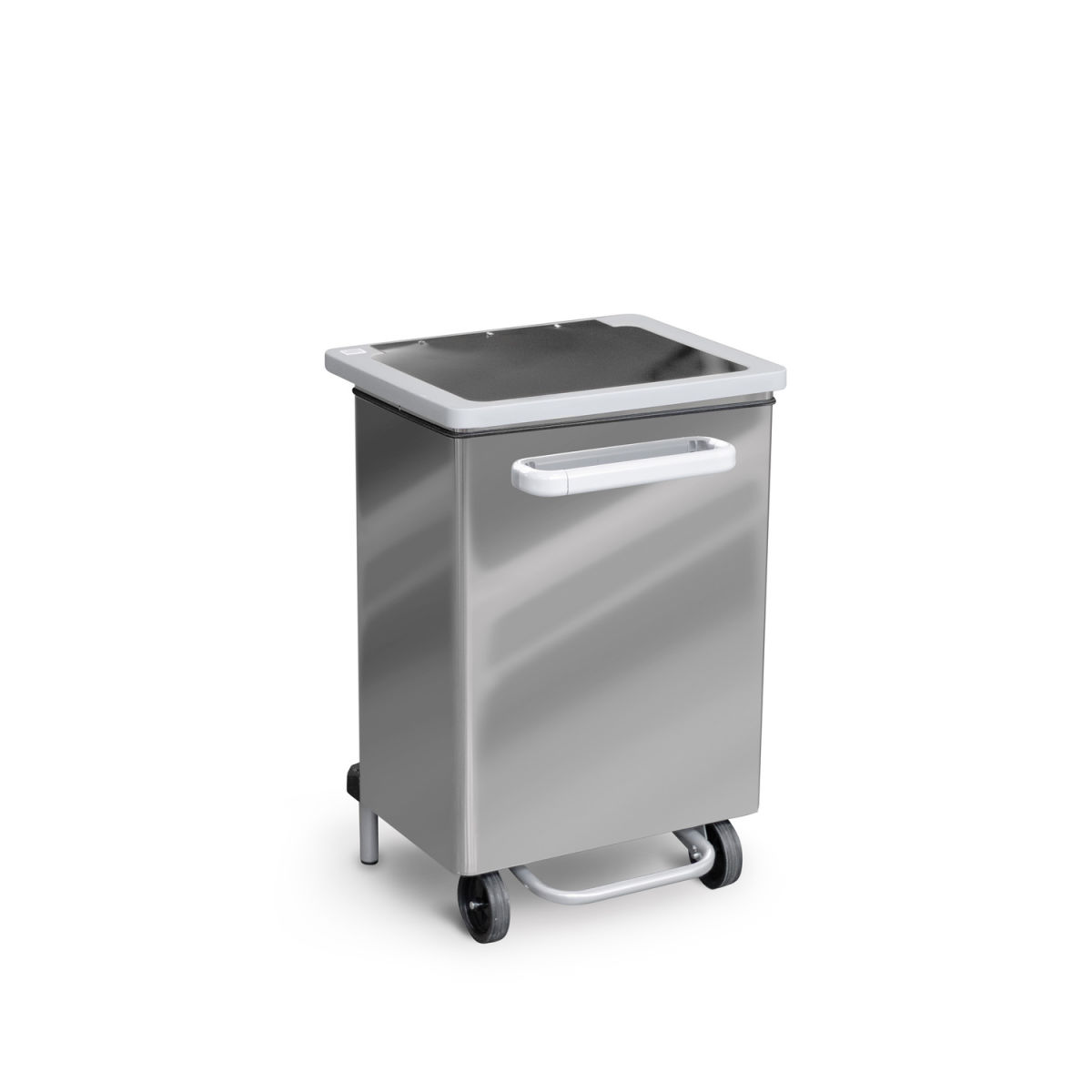 STIL CASA Stil Casa Pedalabfalleimer, Edelstahl, Frontöffnung, elastischer Beutelhalter, poliert. 90 l, 47x37x70 cm (LxBxH); silber