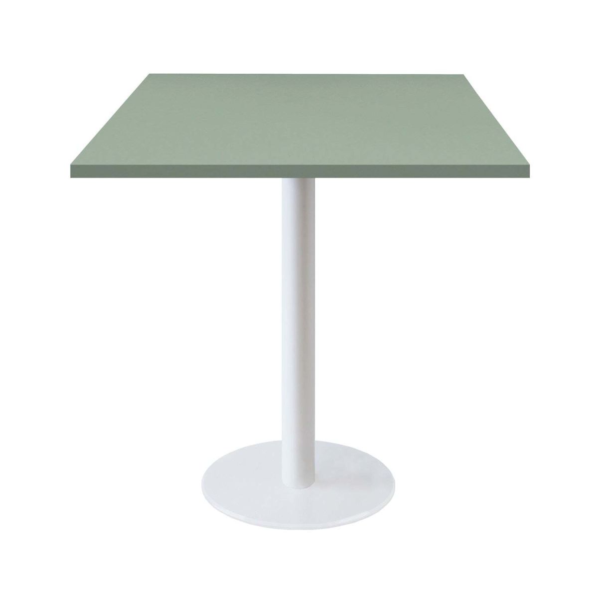 Tavolo Roma quadrato base bianco - laminato tinta unita RestooTab; 70x70x75 cm (LxLxH); verde chiaro; quadrata