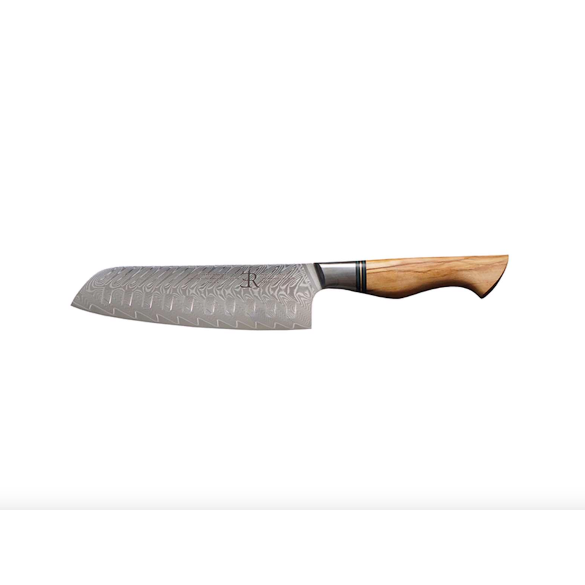 Ryda Knives Santoku-Messer ST650 32.5 cm (L); silber/braun/gelb