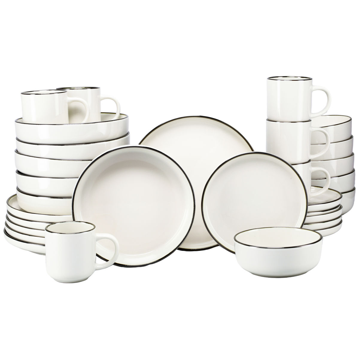 Nordic Festive - Servizio combinato 30 pezzi CreaTable; bianco crema