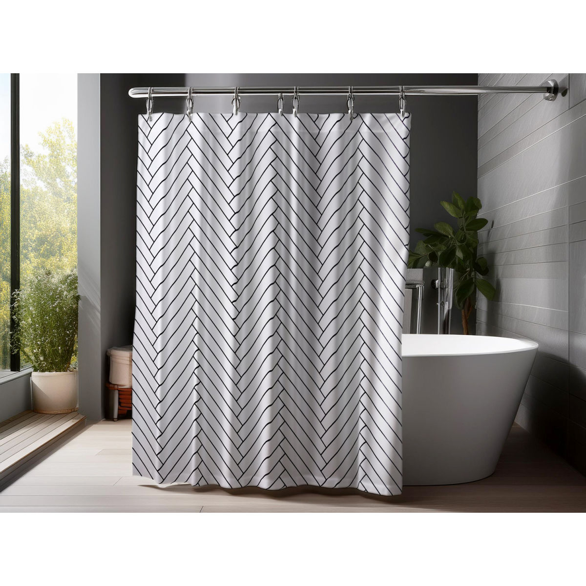 GRANA HOME Duschvorhang GRANA mit Gewicht 210x200 cm (LxB); weiß
