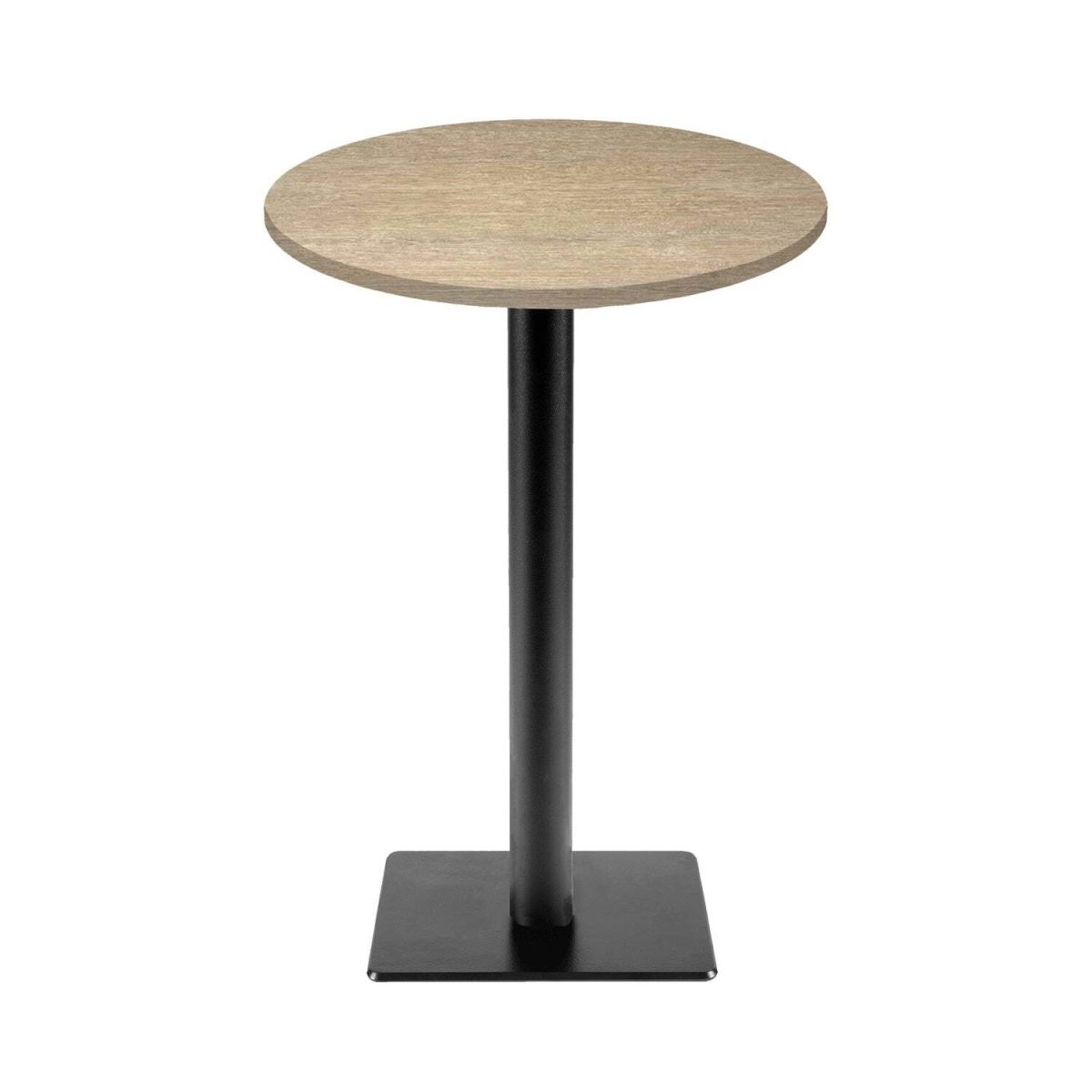 Tavolo alto Milano-T rotondo - laminato legno & tinta unita RestooTab; 113x60 cm (HxØ); quercia/marrone chiaro; rotonda