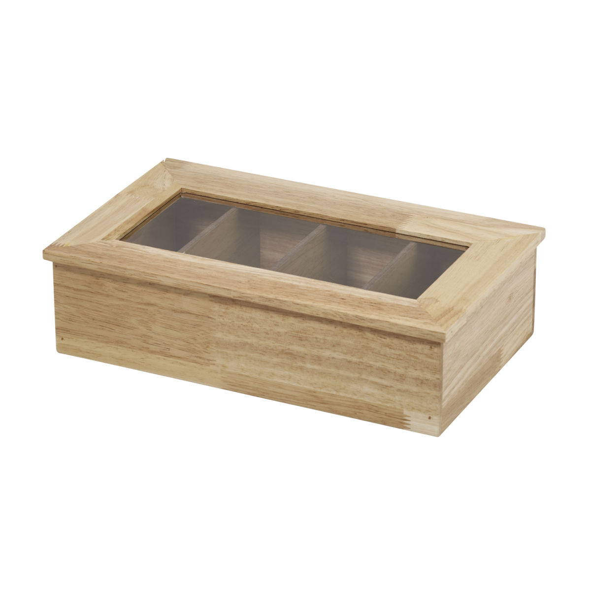 APS Teebox, Holz (Rubberwood) 33.5x20x9.5 cm (LxBxH); natur