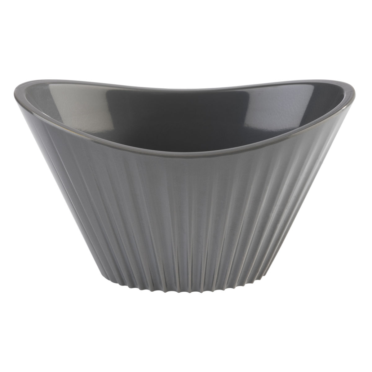 APS Schale MINI, Melamin, Streifen 70 ml, 9.5x5.5x5.5 cm (LxBxH); grau; 48 Stück / Pack