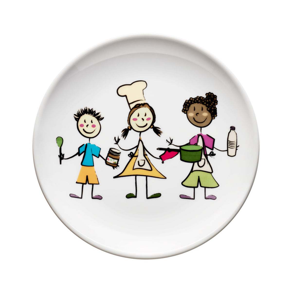 Stalgast Kindergeschirr Teller flach 18x2.2 cm (ØxH); weiß/mehrfarbig; rund; 12 Stück / Pack
