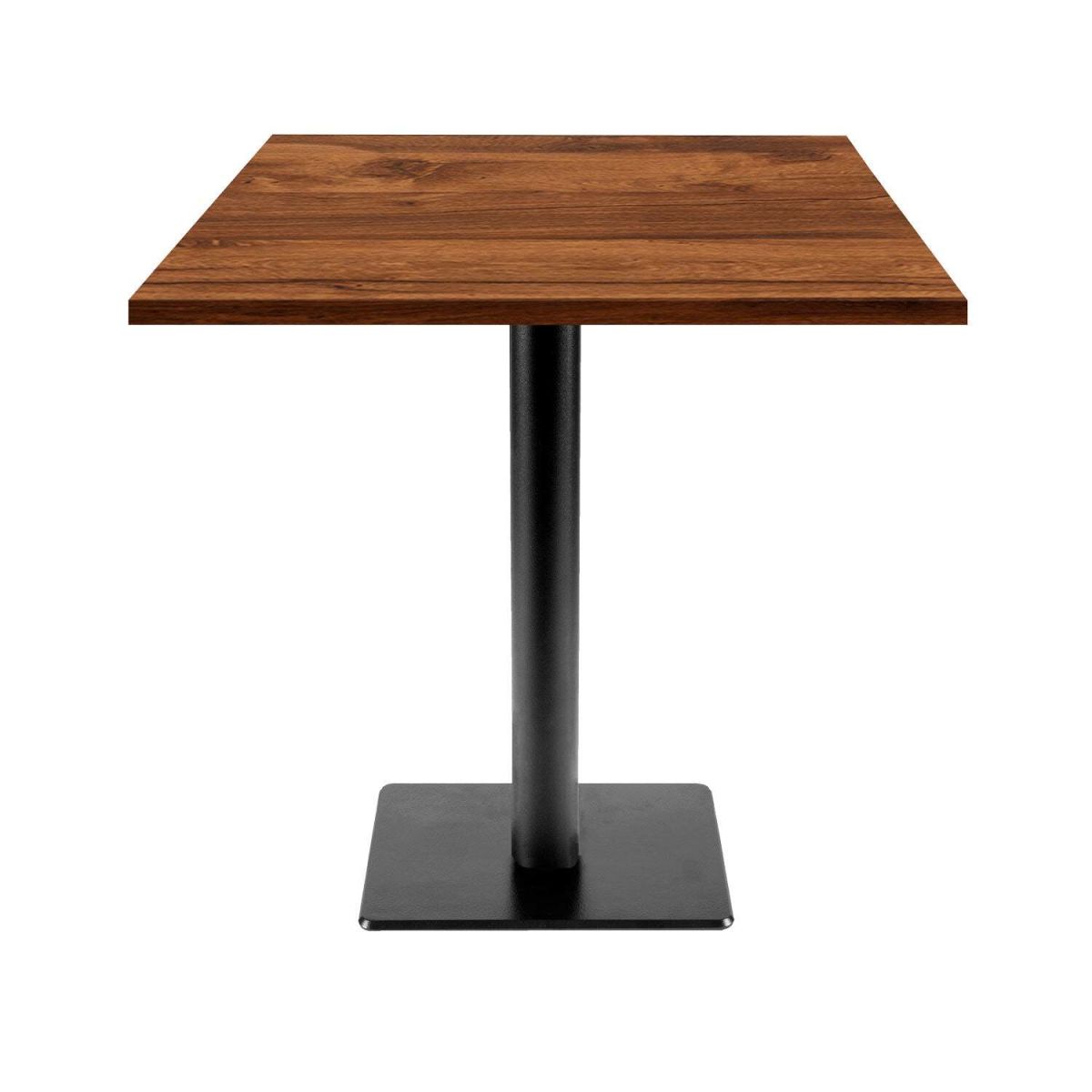 RestooTab Tisch Milan T quadratisch - Dekor Holz 70x70x75 cm (LxBxH); Platte eiche wenge, Gestell schwarz; quadratisch