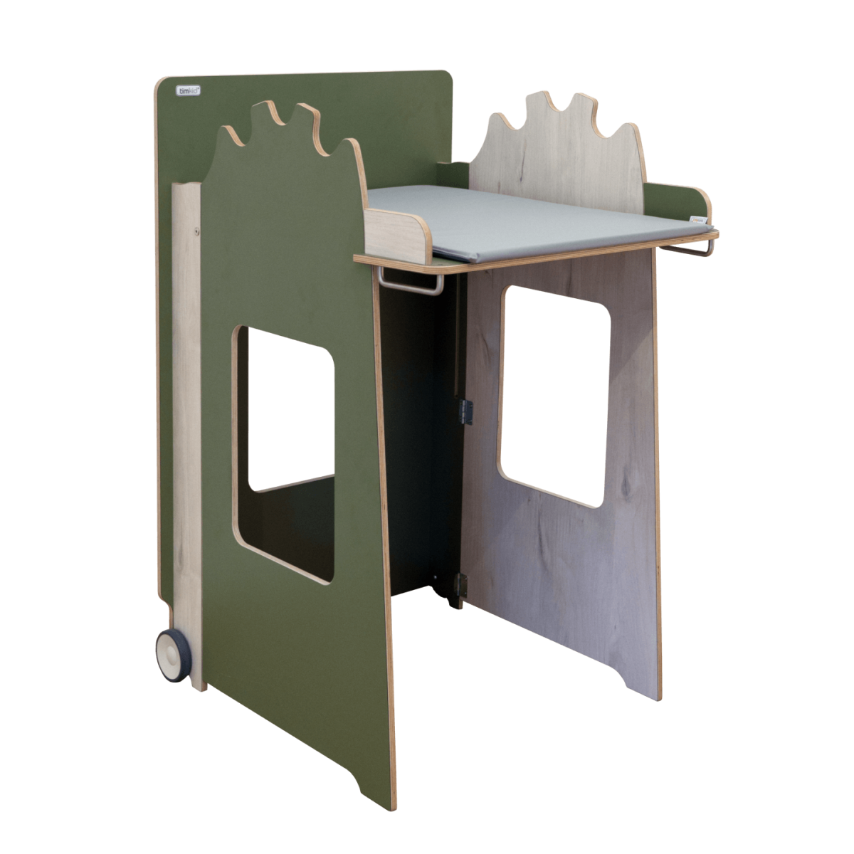 timkid Standwickeltisch MOWI 68.5x75x115 cm (BxTxH); moosgrün/dunkelbraun