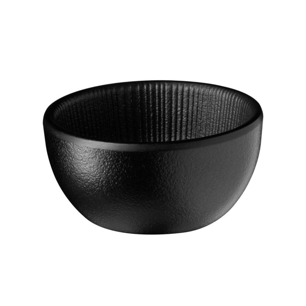 APS Schale -NERO- , 14,5 x 12,5 cm, H: 8 cm , Melamin, sand , 0,3 Liter ,; 70 ml, 7x7x3.5 cm (LxBxH); schwarz; rund