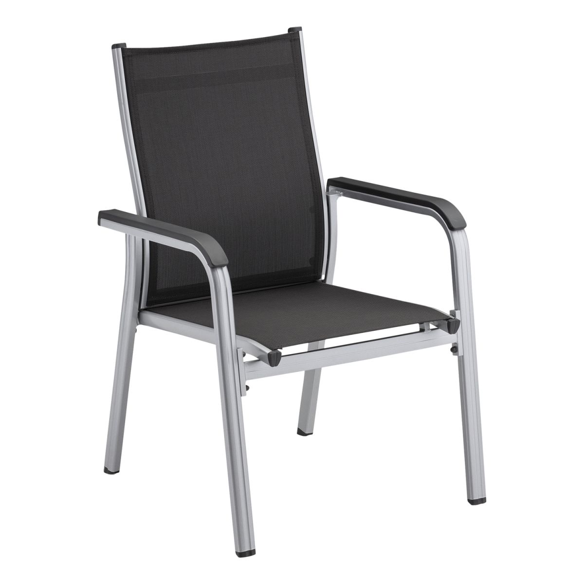 KETTLER Stapelsessel zerlegt BASIC PLUS; 65.5x69.5x99 cm (BxTxH); Sitz anthrazit, Gestell silber