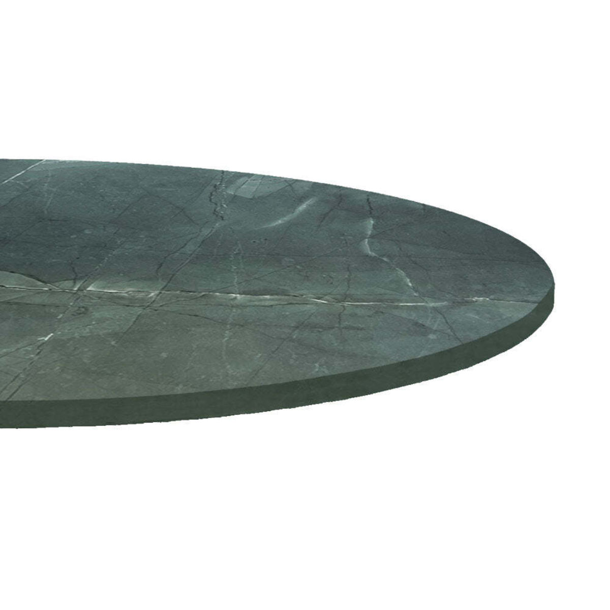 Piano tavolo rotondo, decoro in marmo scuro RestooTab; 70x70 cm (LxL); verde scuro/marmorizzato; rotonda