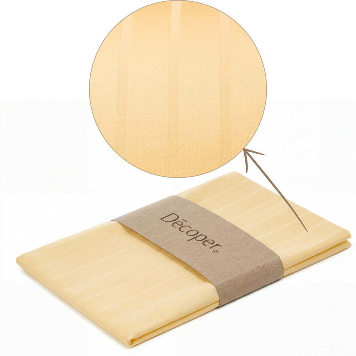 Decoper Streifsatin Bettwäsche Set; 135x200 cm (BxL), 60x80 cm (LxB); gold