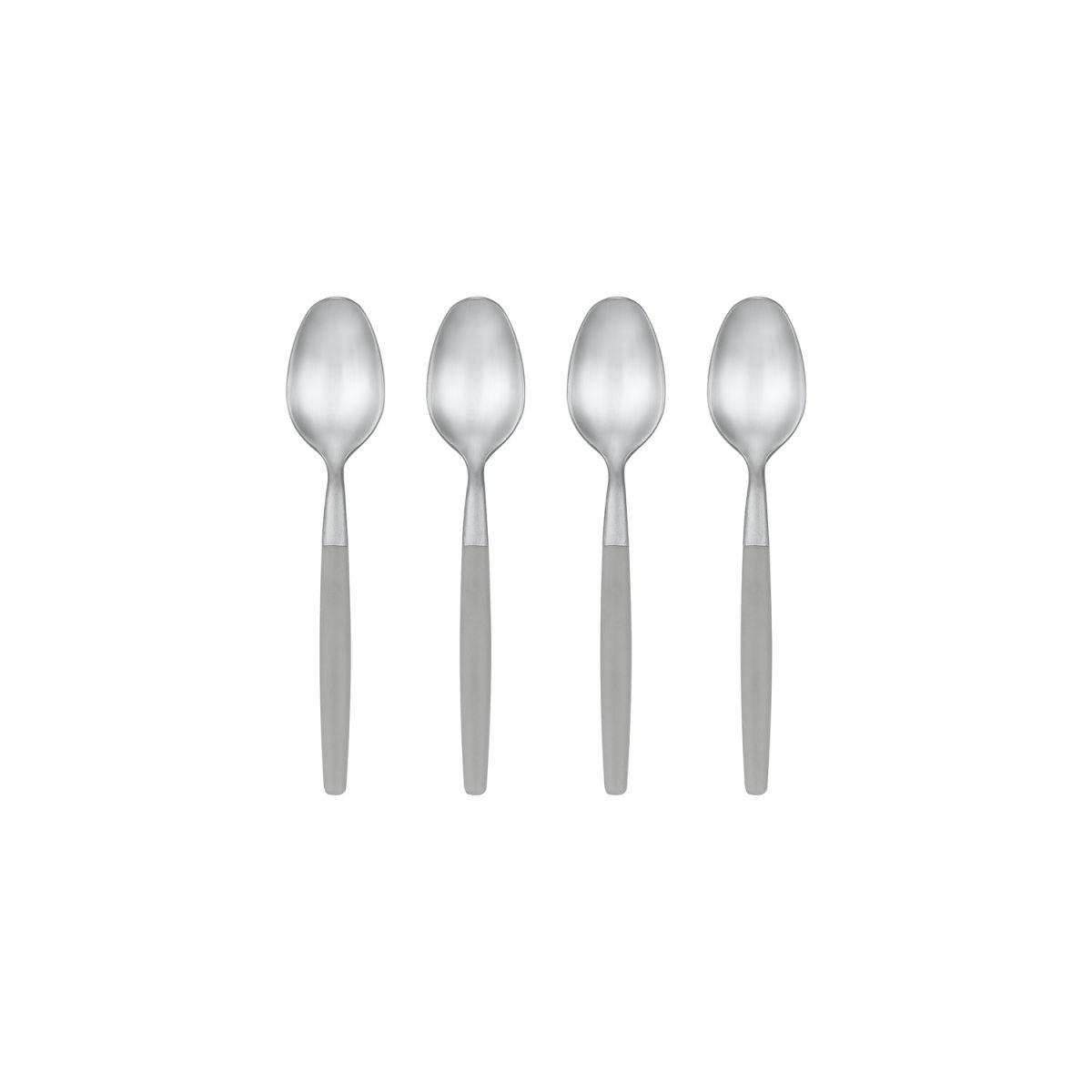 blomus Set 4 Espressolöffel -MAXIME- 11 cm (L); silber, Griff hellgrau; 4 Stück / Pack
