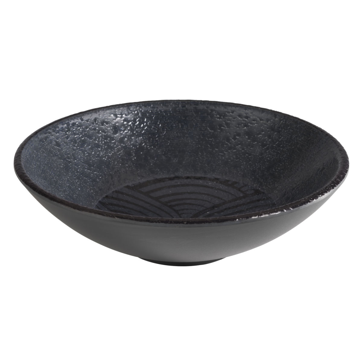 APS Schale DARK WAVE, Melamin 500 ml, 17.5x17.5x17.5x5 cm (LxBxØxH); schwarz; rund