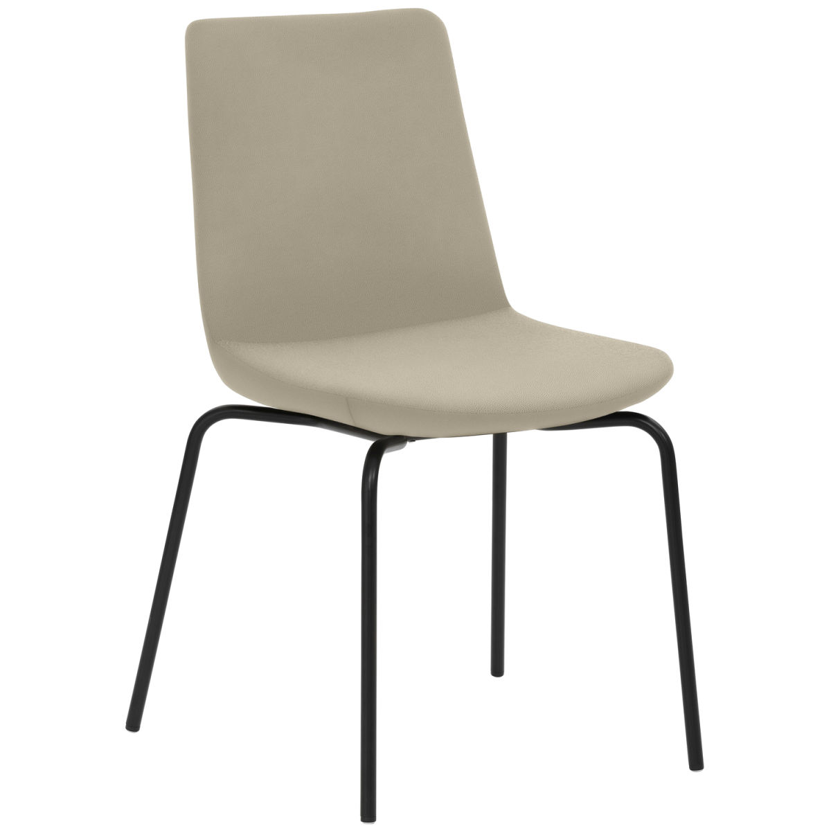 Mayer Sitzmöbel Stuhl Vierfuß Mikrofaser Lederoptik 48x54x87 cm (BxTxH); Sitz taupe, Gestell schwarz