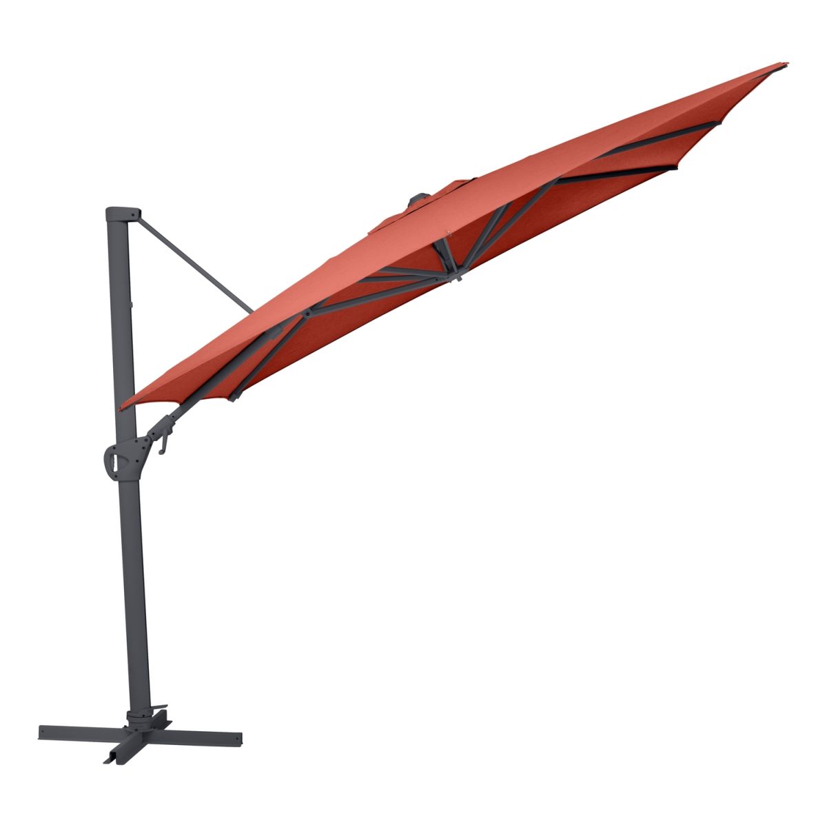 KETTLER Schirm UPF 50+ EASY SWING , mit PU-Beschichtung 300x300x260 cm (LxBxH); terrakotta; Gestell anthrazit; quadratisch; 3 Stück / Pack