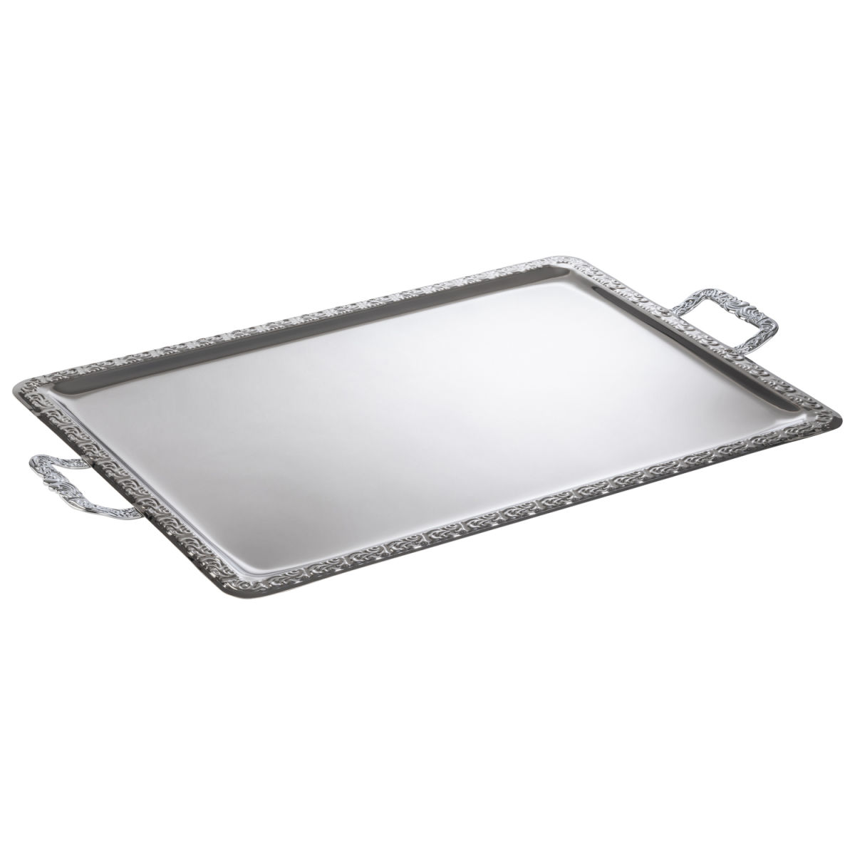 APS Tablett SCHÖNER ESSEN, Edelstahl, mit Griffen; 75x44.5x3 cm (LxBxH); silber; rechteckig