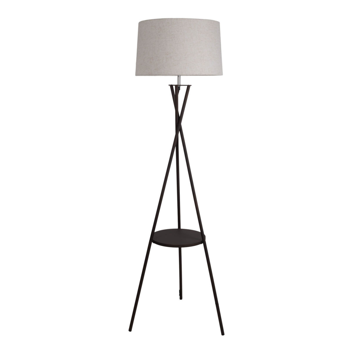 NÄVE Leuchten Stehleuchte mit integriertem Tisch TORA 51x51x158x51 cm (LxBxHxØ); schwarz; Gestell schwarz