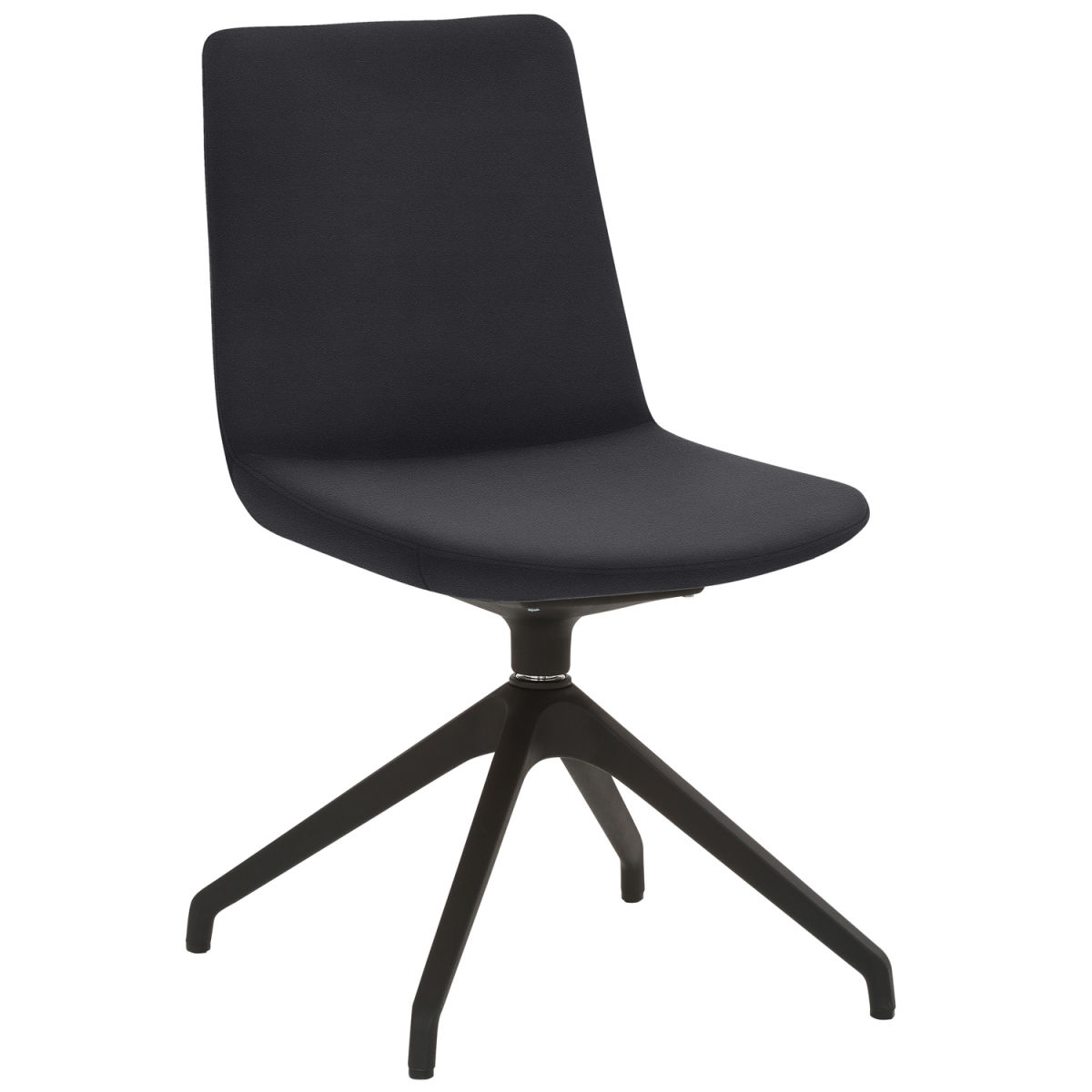 Mayer Sitzmöbel Stuhl Sternfuß-Gestell Mikrofaser in Lederoptik 48x55x85 cm (BxTxH); Sitz anthrazit, Gestell schwarz