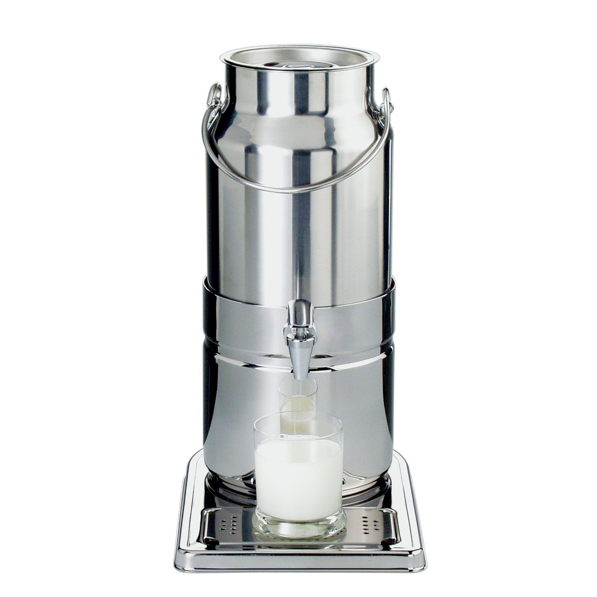 APS Milchkanne TOP FRESH, Edelstahl, inkl. Kühlakku im Standfuß 5 l, 23x35x45 cm (LxBxH); silber
