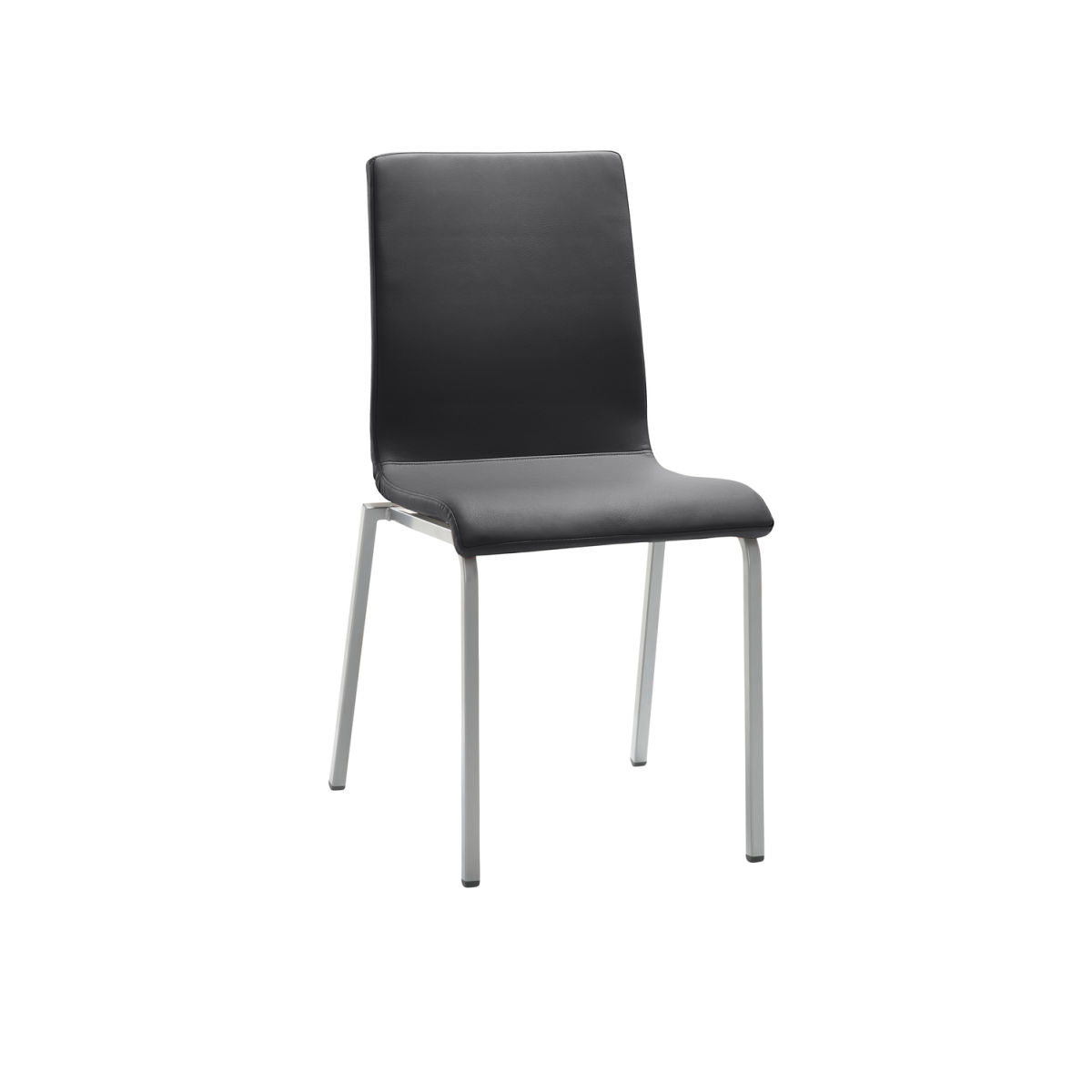 Mayer Sitzmöbel Stuhl 2120, Mikrofaser-Stoff, Rechteckrohr 47x54x90 cm (BxTxH); Sitz anthrazit, Gestell silber
