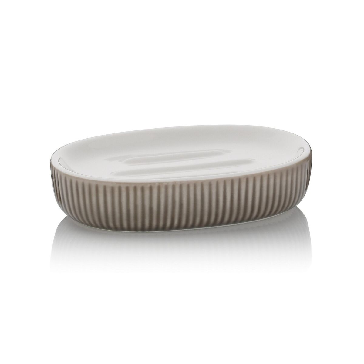 kela Seifenschale Ava Keramik 8.5x3x13.5 cm (BxHxT); grau; oval