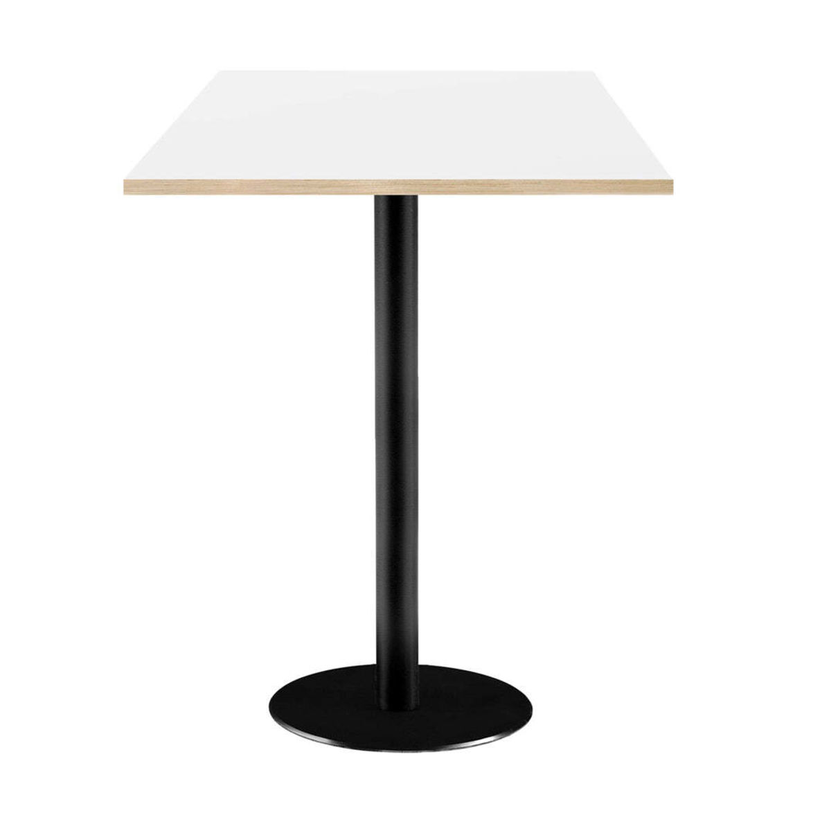 RestooTab Stehtisch Rome quadratisch - Dekor Uni 60x60x113 cm (LxBxH); Platte weiß, Gestell schwarz; quadratisch