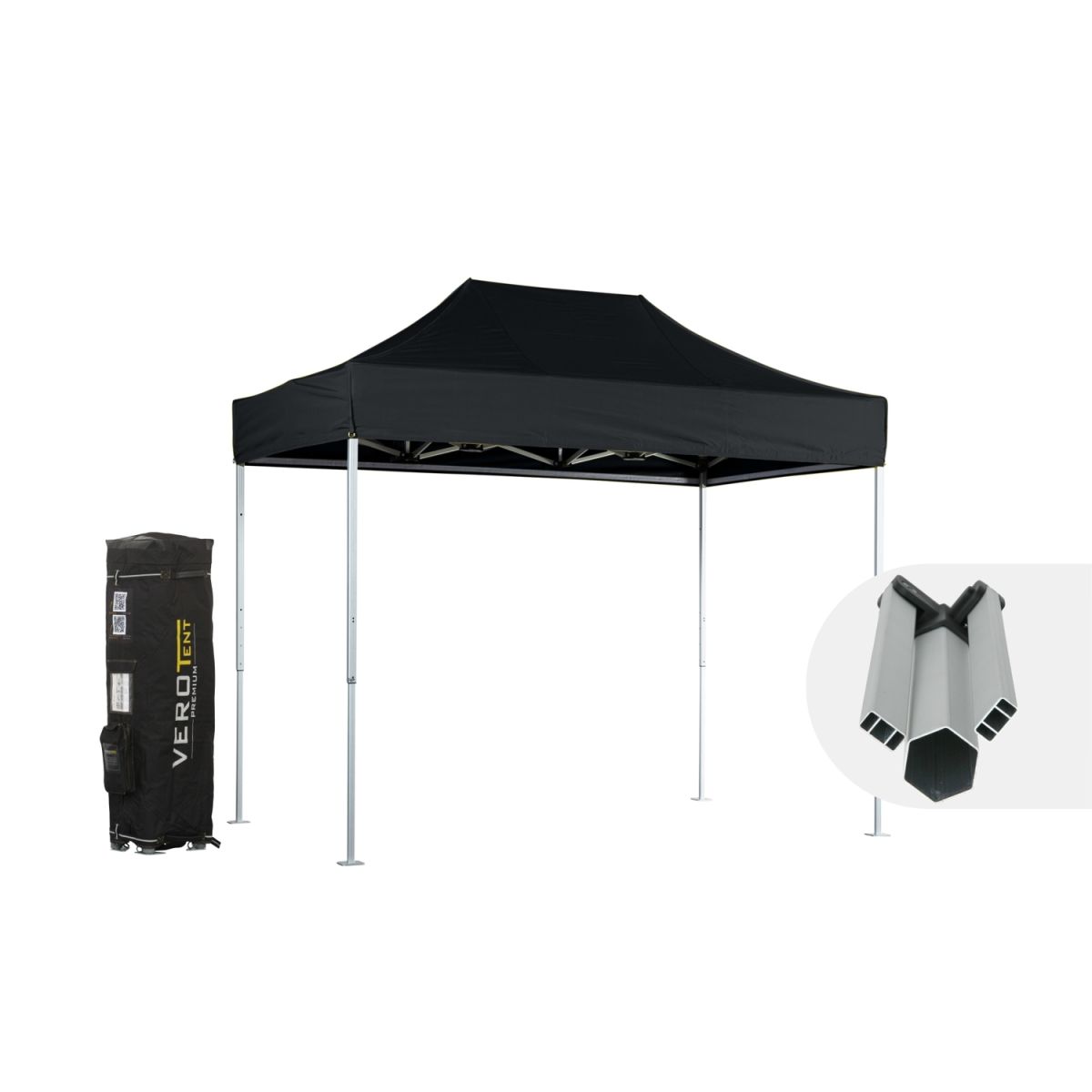 VeroTENT VeroTENT Faltpavillon 2x3m Starter mit Dach 200x300x296 cm (LxBxH); schwarz
