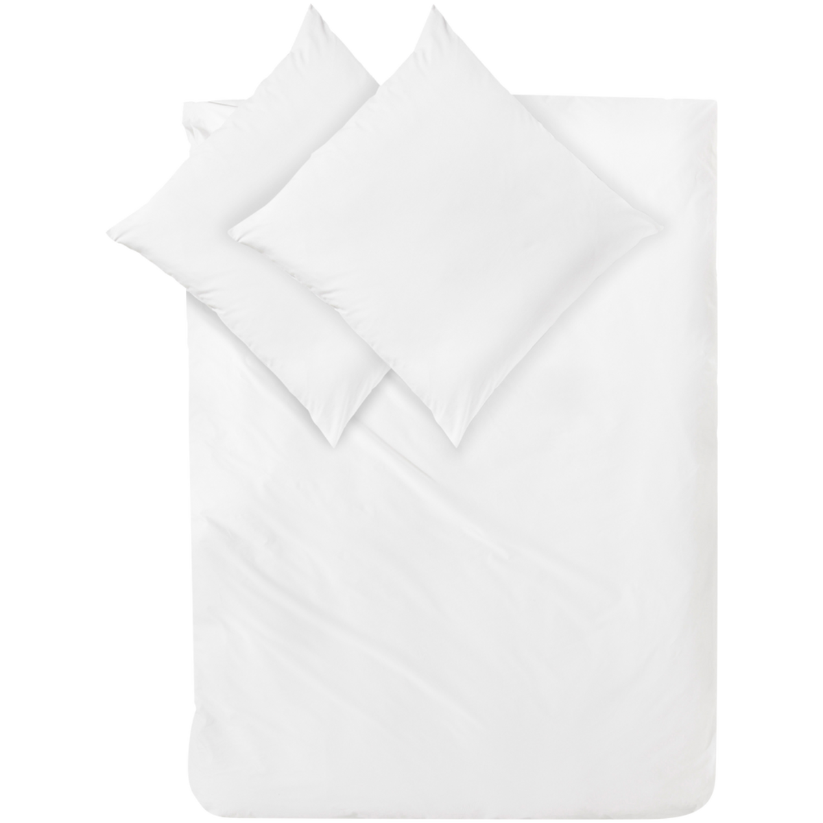 Decoper Decoper ® Mako-Satin Bettwäsche-Set aus 100% Baumwolle 200x200 cm (BxL), 80x80 cm (LxB); weiß
