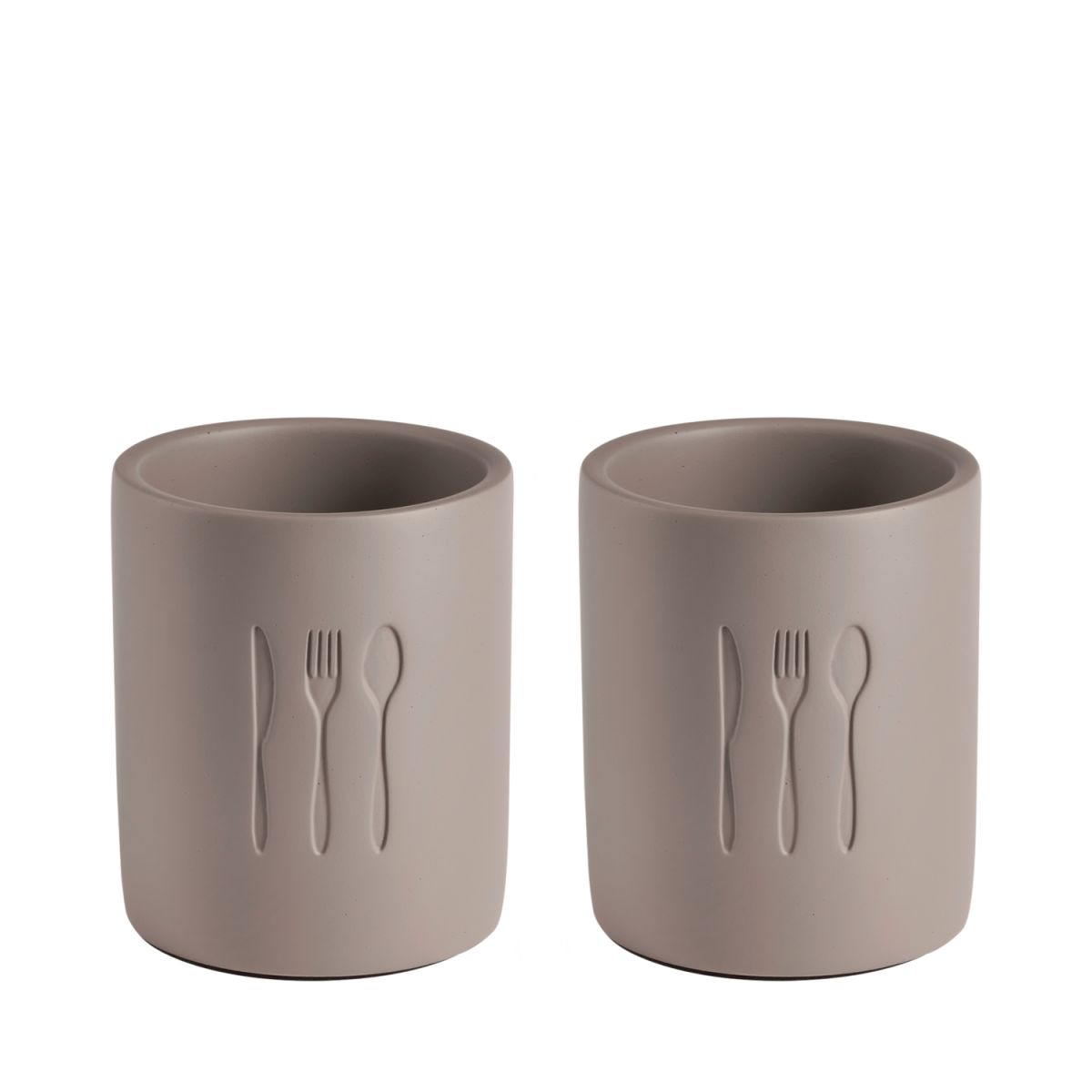 APS Besteckbehälter ELEMENT, 2er-Set, Beton; 11x11x11x13.5 cm (LxBxØxH); grau