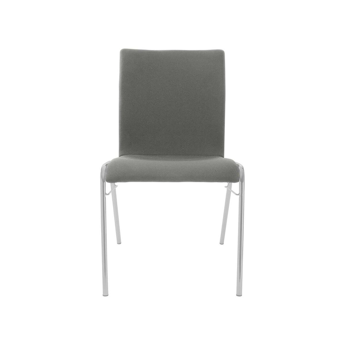BMV Besucherstuhl 'A45' Buche, Gestell silber, Steg, Vollpolster 50x86x54 cm (BxTxH); Sitz grau, Gestell silber