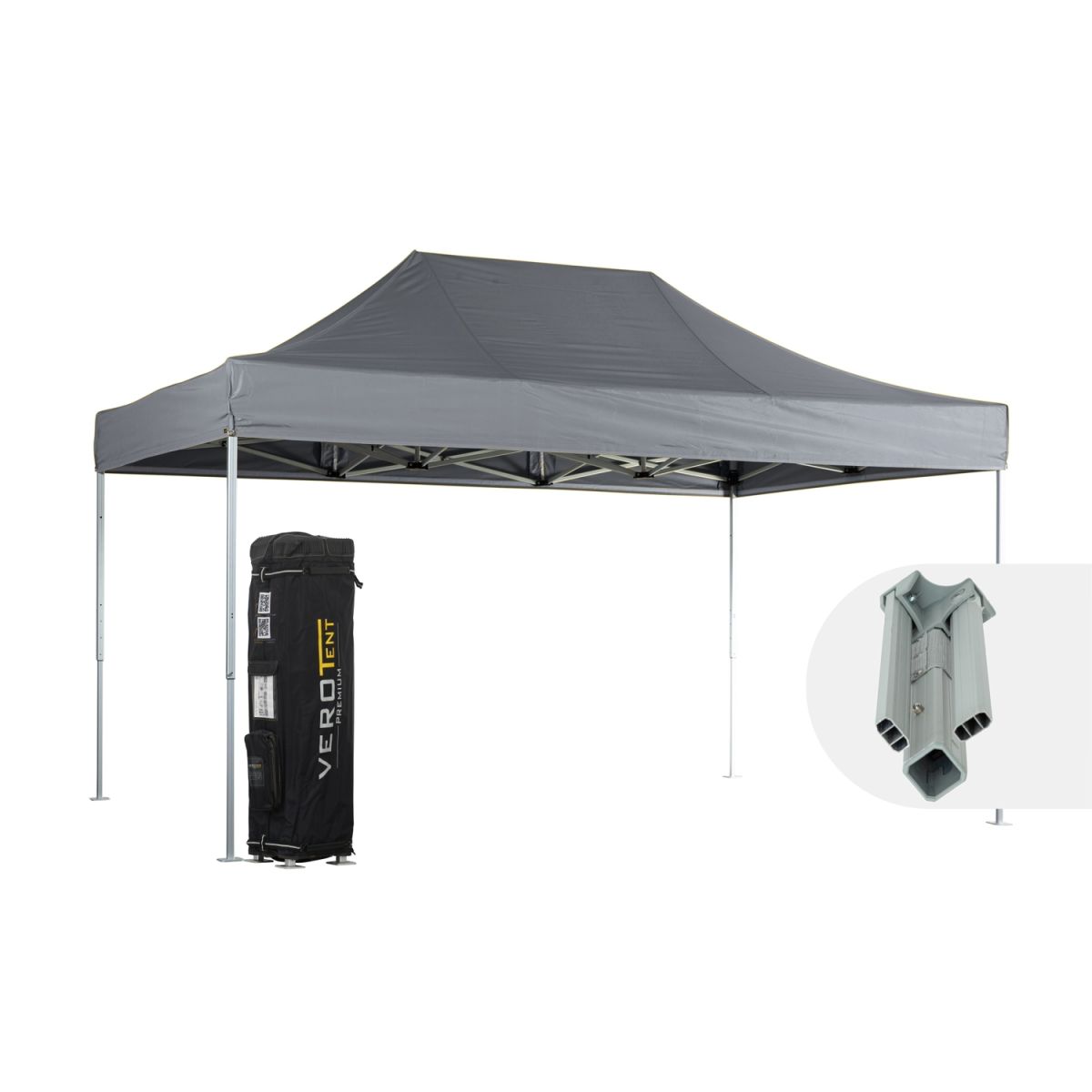 VeroTENT VeroTENT Faltpavillon 3x4,5m Classic mit Dach 300x450x330 cm (LxBxH); grau