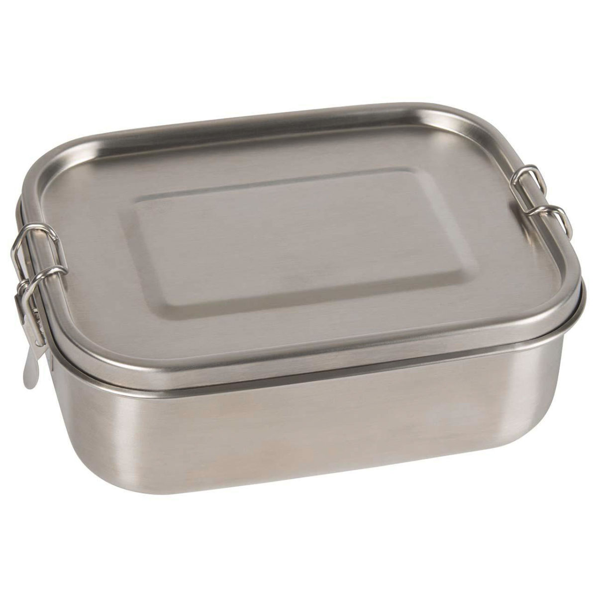 memo Lunchbox aus Edelstahl mit Trennfach und Silikondichtung, 800 ml; 18x6 cm (BxH); silber; rechteckig