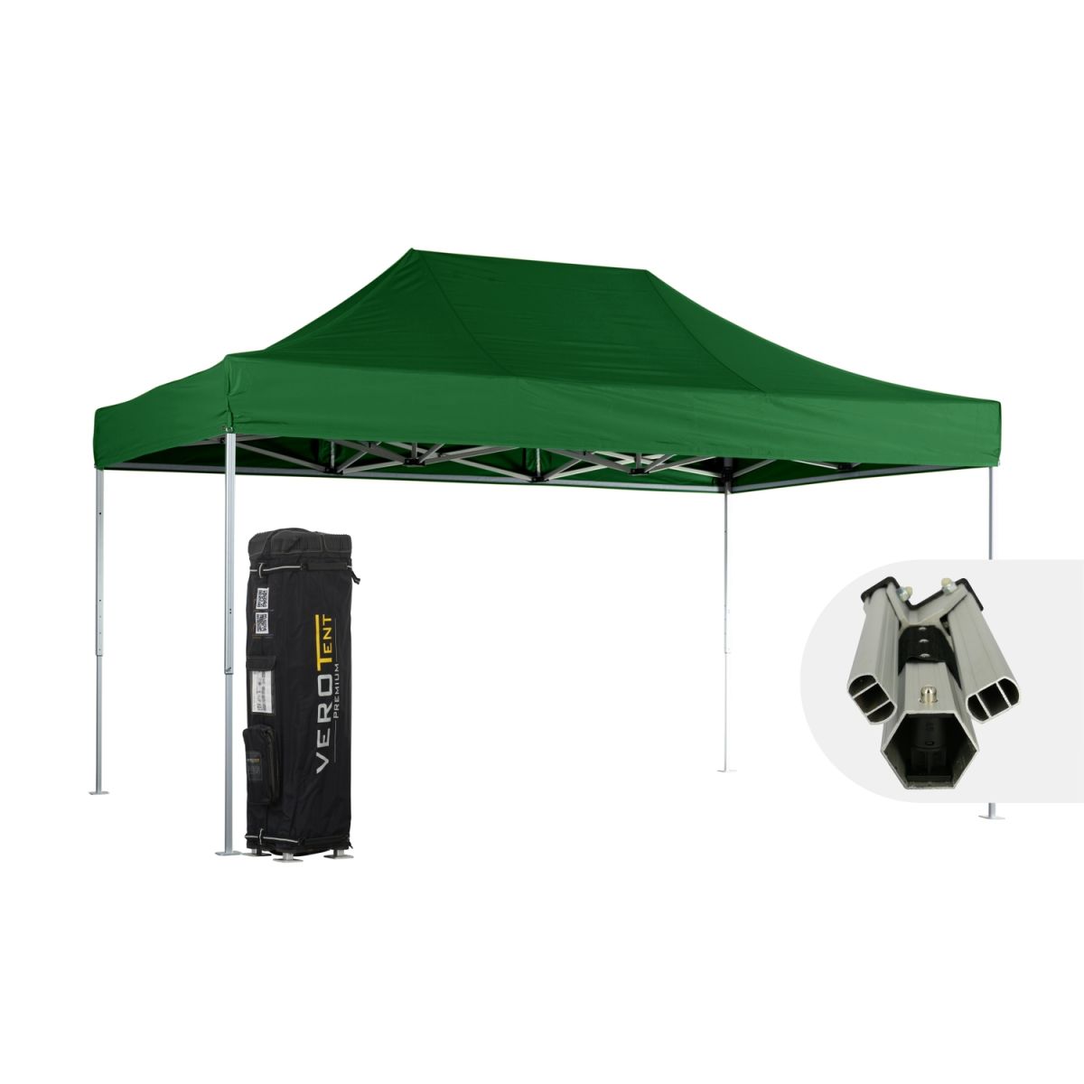 VeroTENT VeroTENT Faltpavillon 3x4,5m Luxea mit Dach 300x450x330 cm (LxBxH); grün
