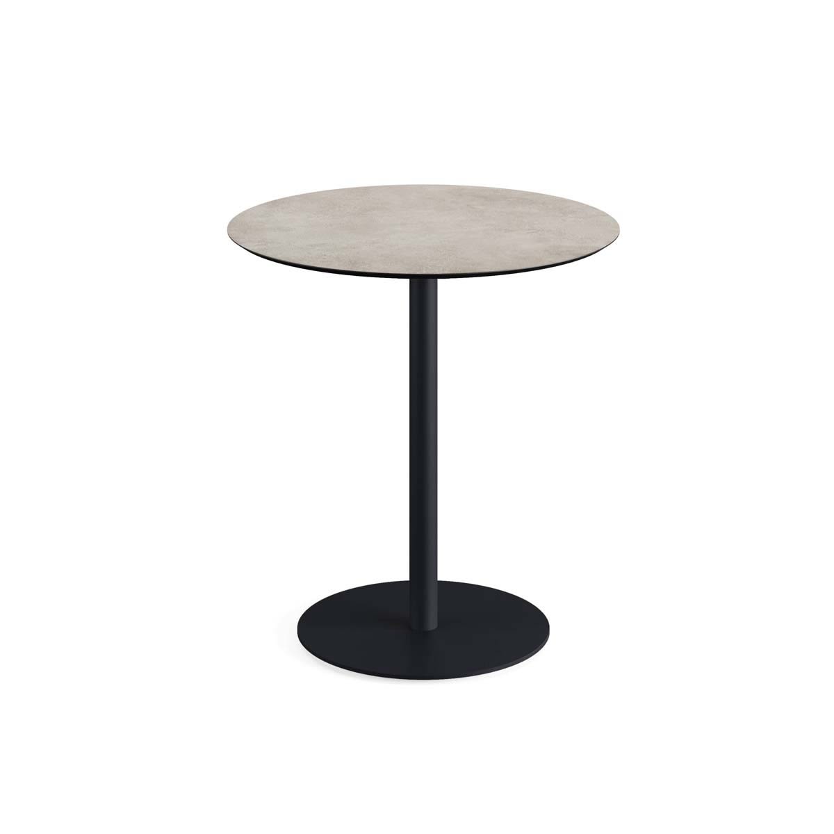 Feros Terrassentisch Urban Schwarz Gestell + HPL rund 73.2x70 cm (HxØ); sand; rund