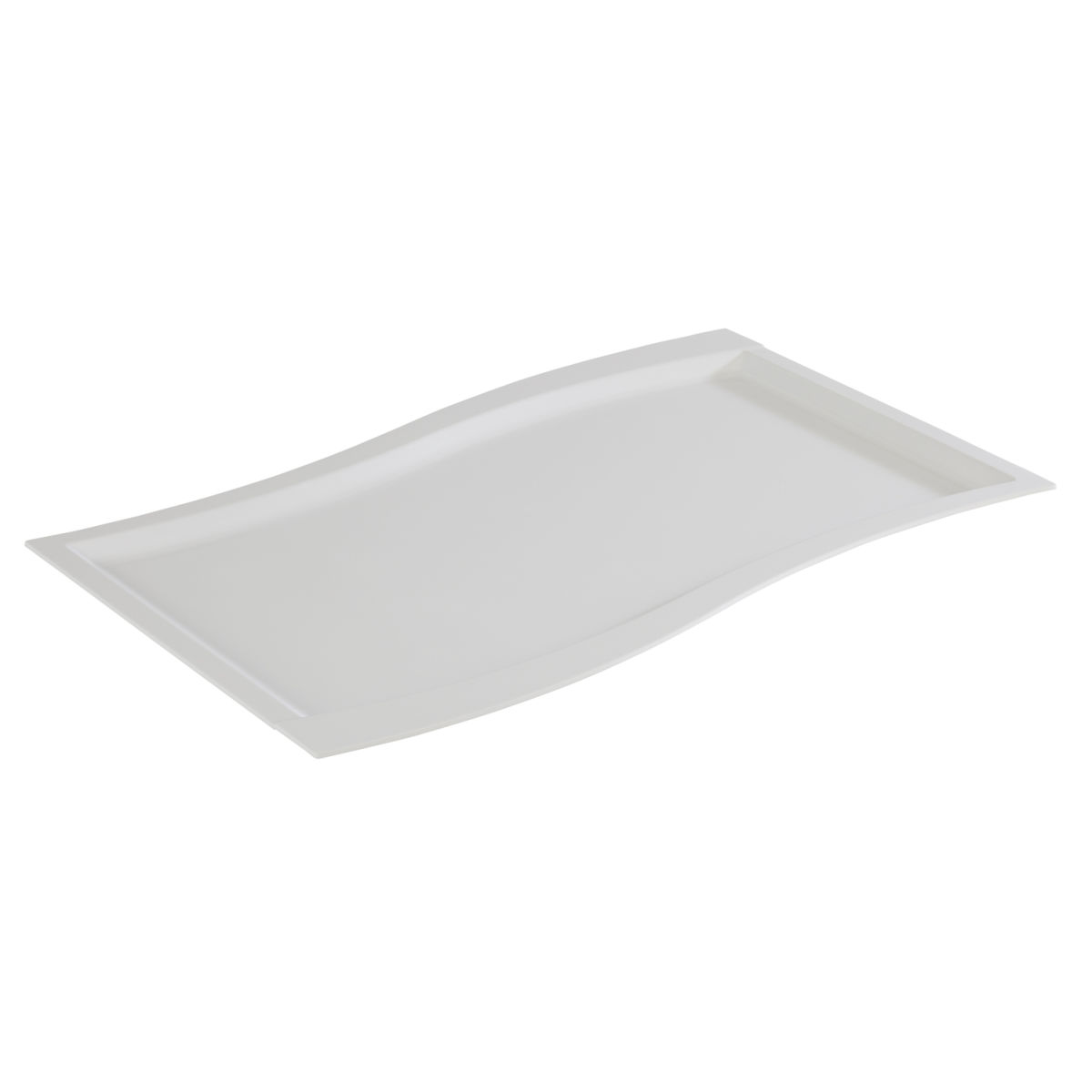 APS GN 2/4 Tablett SINUS, Melamin GN 1/1, 53x32.5x2 cm (LxBxH); weiß; rechteckig