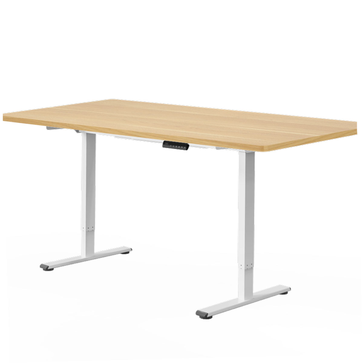 FlexiSpot Höhenverstellbarer Schreibtisch Kohlenstoffstahlrahmen; 166.9x85.8x6.2 cm (LxBxH); ahorn/weiß; rechteckig