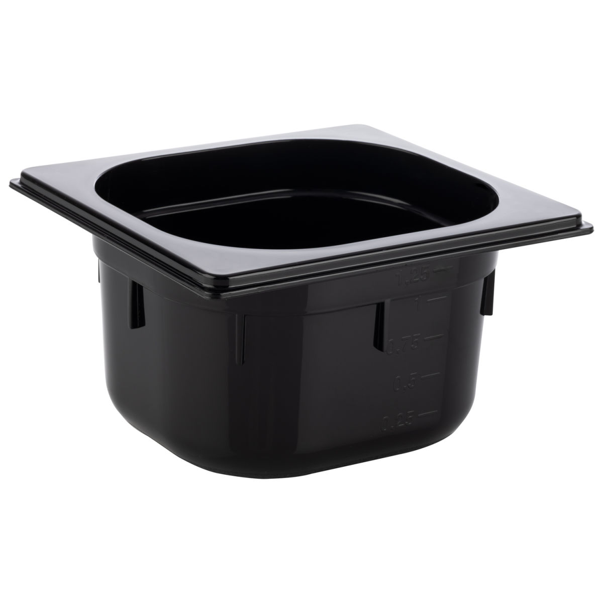 APS GN 1/6 Behälter, Polycarbonat GN 1/6, 1.5 l, 17.6x16.2x10 cm (LxBxT); schwarz