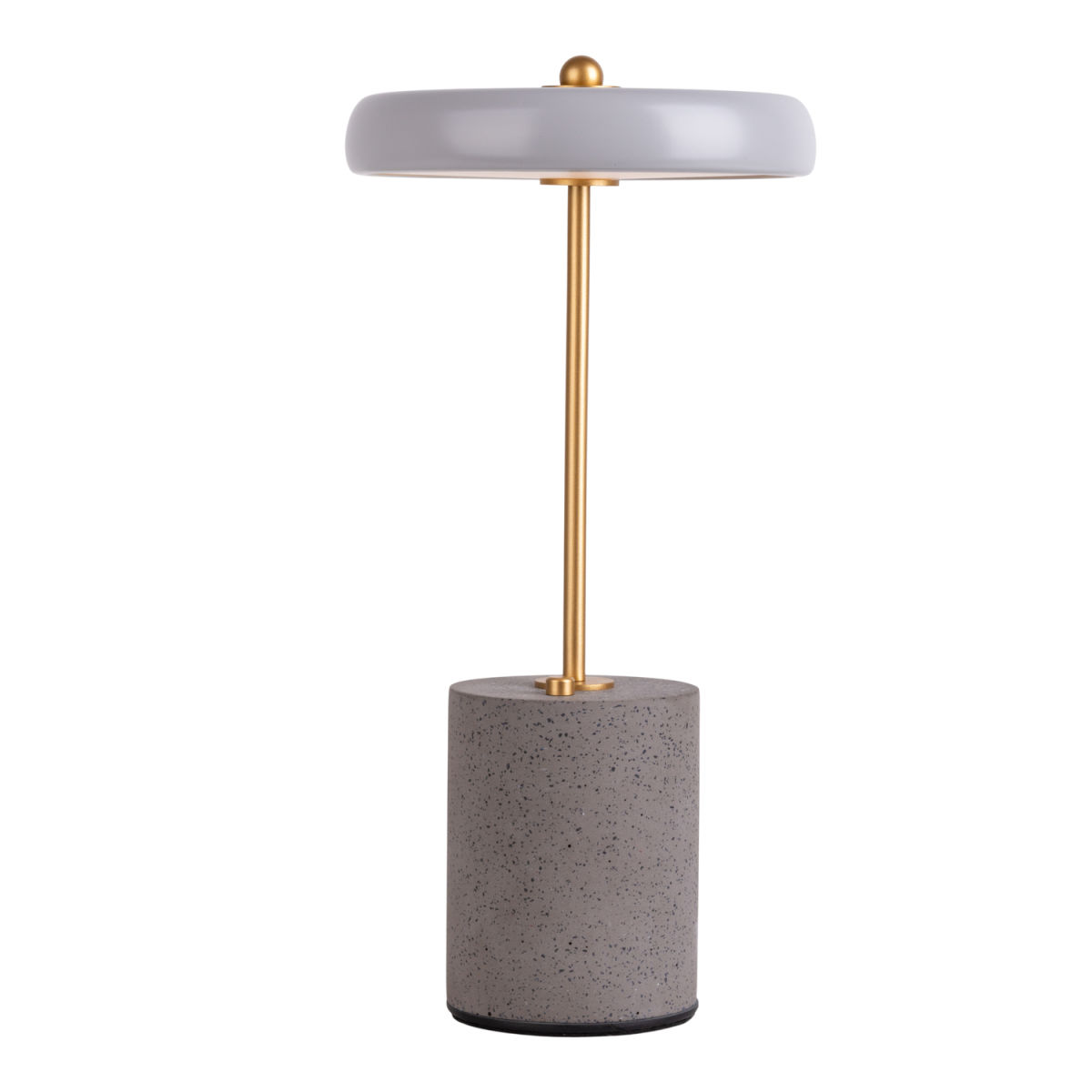 NÄVE Leuchten Akku Tischleuchte SETA 15x15x15x30 cm (LxBxØxH); grau/gold; Gestell grau
