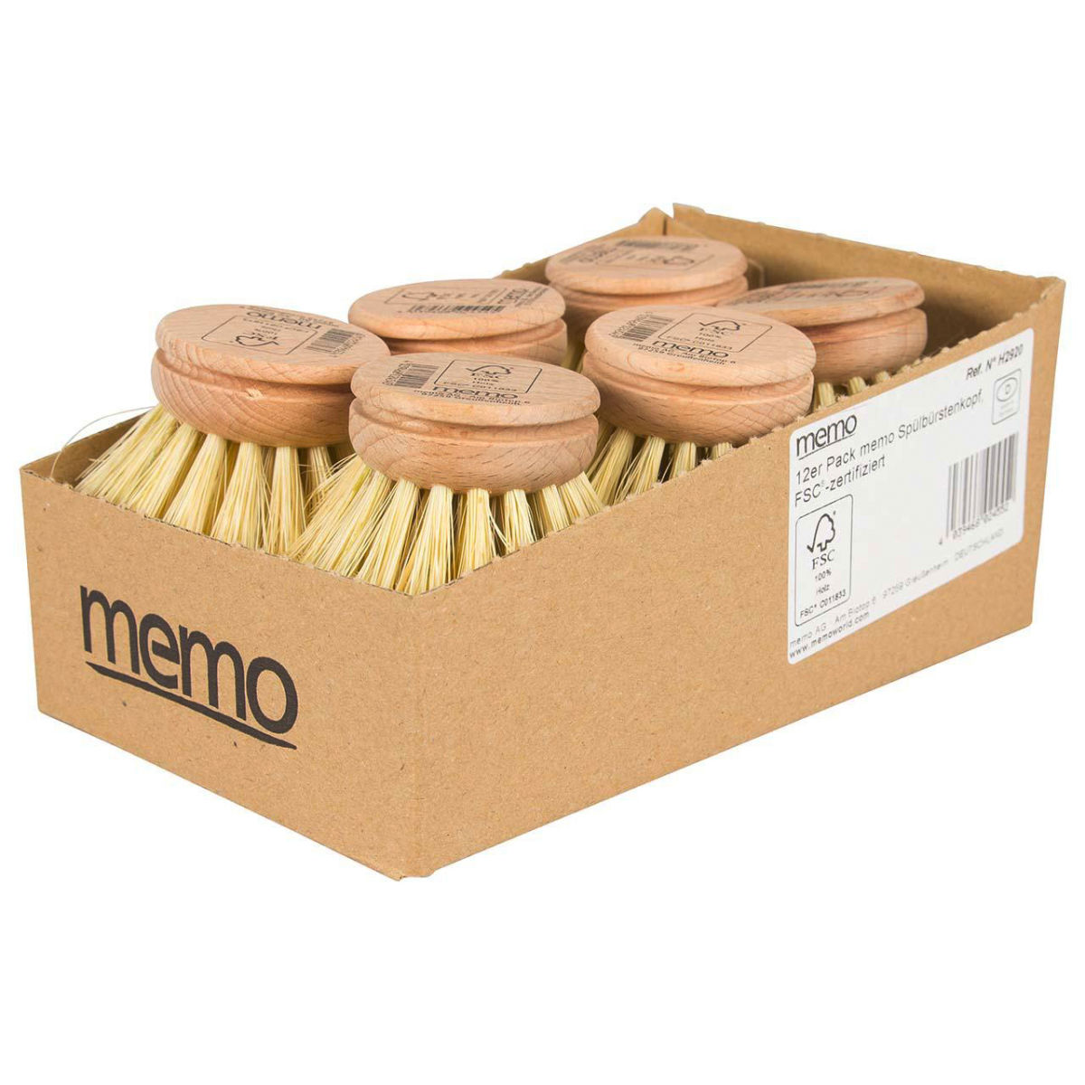 memo 12 memo Spülbürstenkopf, FSC-zertifiziert; 12 cm (L); natur; 12 Stück / Pack