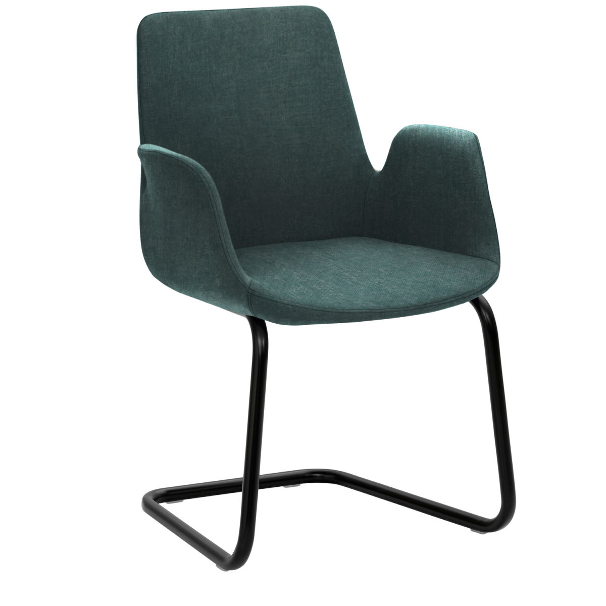 Mayer Sitzmöbel Sessel 2009 Polyester-Stoff, mit Armlehnen 58x56x86 cm (BxTxH); Sitz petrol, Gestell schwarz
