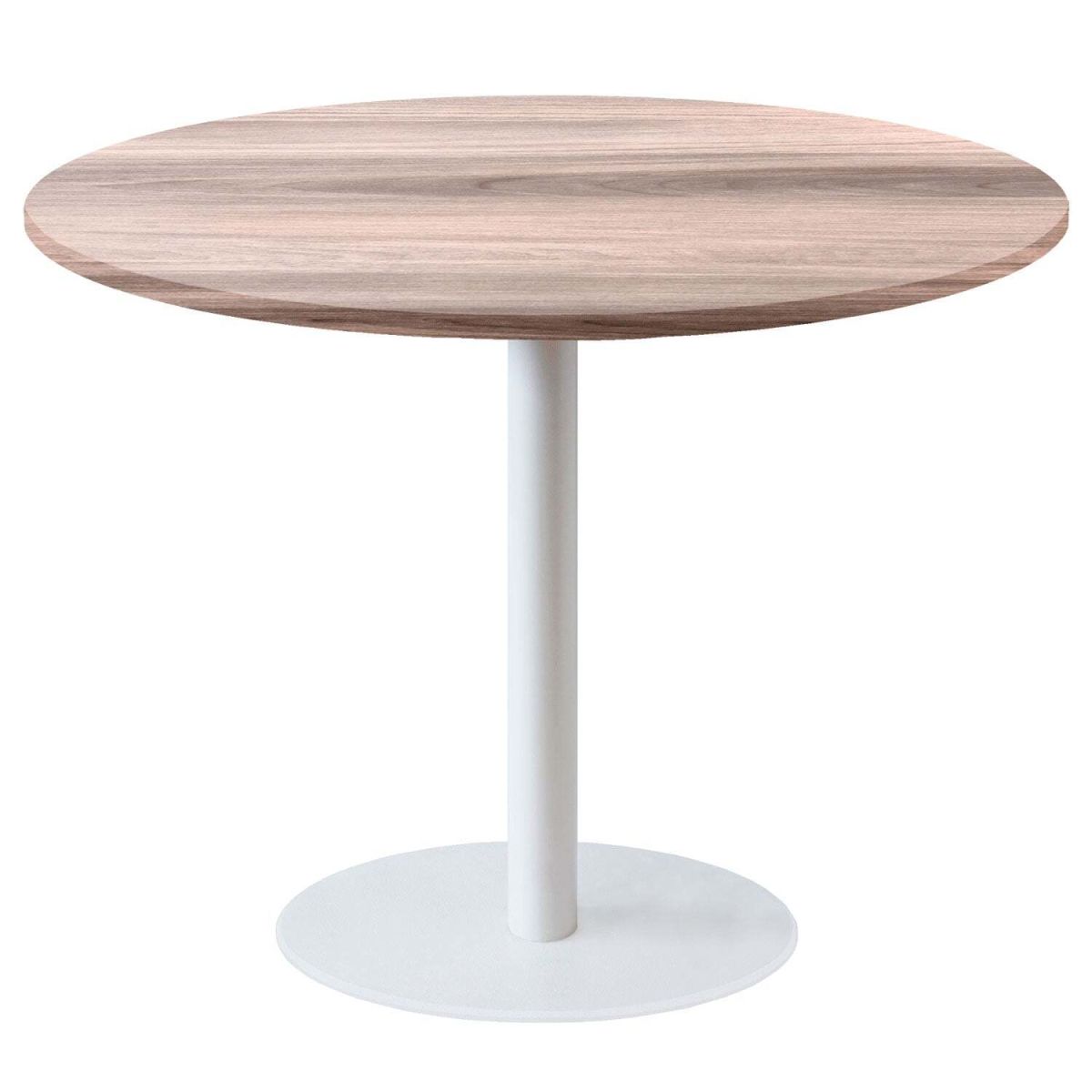 RestooTab Tisch Rome XL rund Gestell weiß - Dekor Holz & Uni 120x120x75x120 cm (LxBxHxØ); eiche/hellgrau; Gestell schwarz; rund