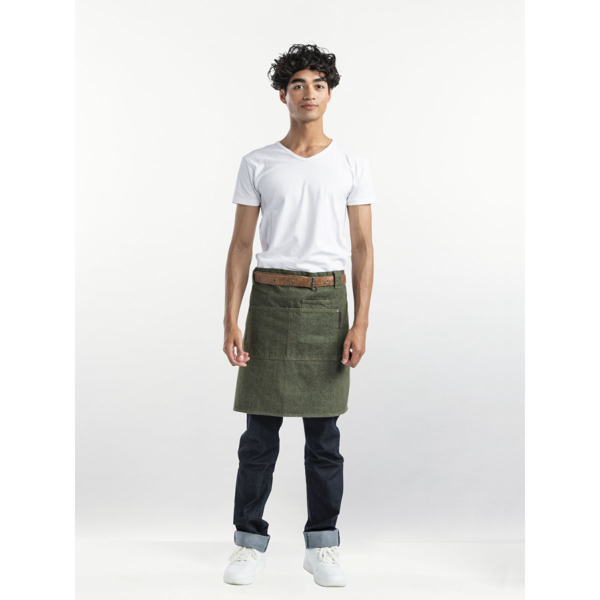 Chaud Devant Bistroschürze Forene Green Denim W70 – L50 50x70 cm (LxB); grün